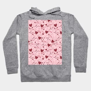 I love you typography sign seamless pattern pink Hoodie